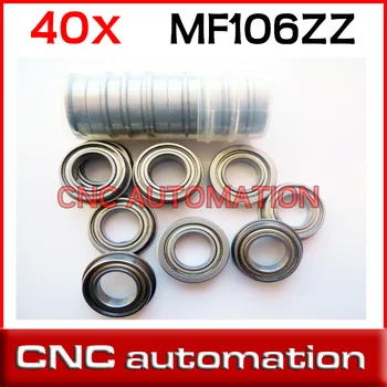 

40pcs flanged bearing 6x10x3 mm MF106 MF106ZZ miniature flange deep groove ball bearings radial shaft
