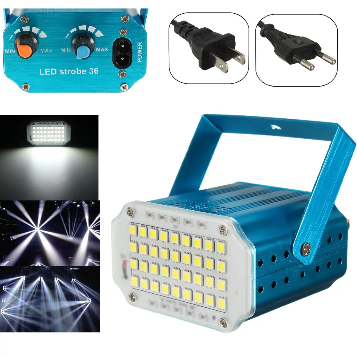 

Adjustment LED RGB White Lighting Projector Laser Strobe Stage Light Effect DJ Disco Party Club KTV Night Lamp Bulb US EU Plug