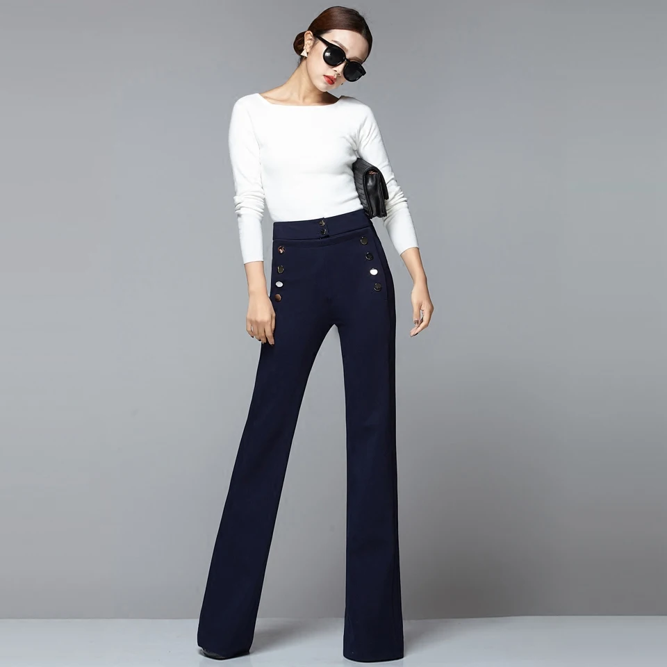 Aliexpress.com : Buy Womens High Waist Flare Leg Pants 2018 Woman ...