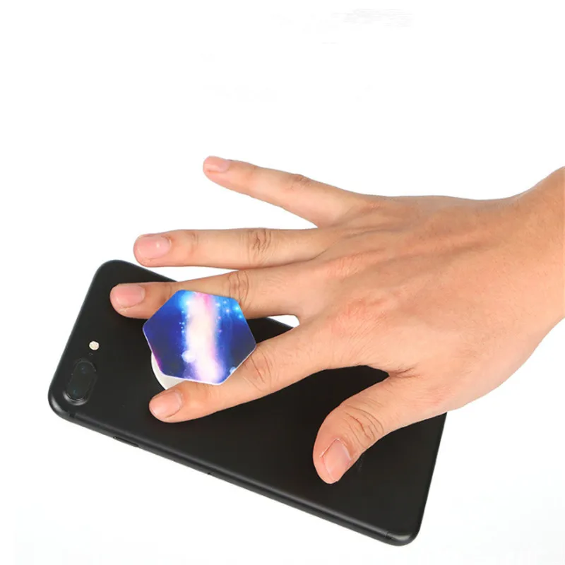 

New Fashion Hexagon Universal Finger Ring Holder Phone Stand Grip Holder Expanding Stand For Mobile Phone + Car Holder