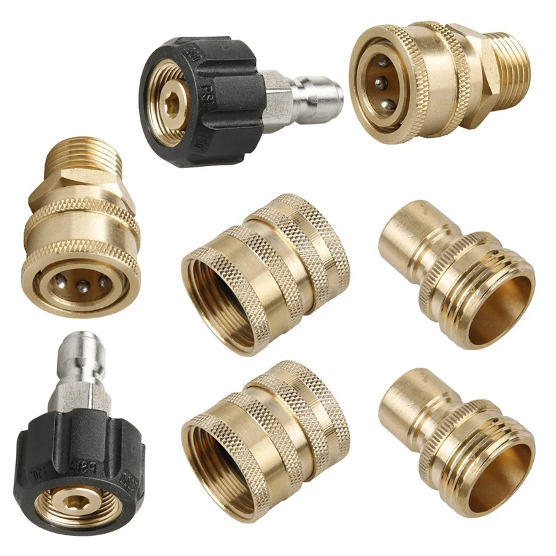 Pressure Washer Adapter Set Quick Disconnect Kit M22 Swivel To 3/8 inch Connect 3/4 Release 8-Pack | Автомобили и мотоциклы
