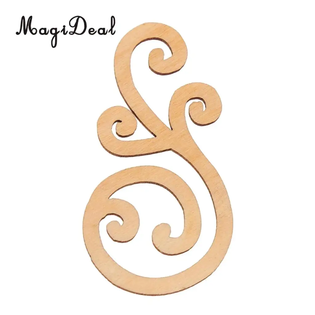 8x 9-12cm Cut Wooden Shape Flourish Classical Wooden Plants Embellishments for Scrapbooking DIY Crafts Wedding Party Decoration