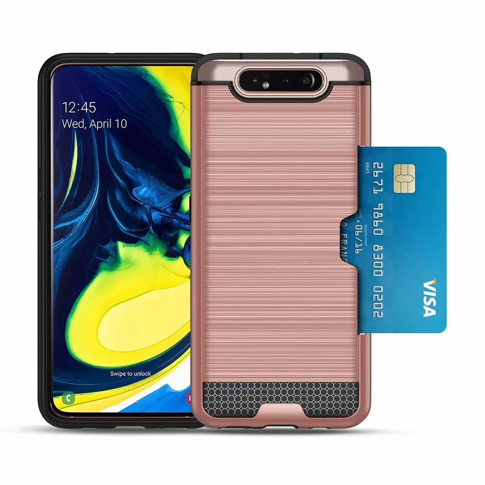 Для samsung Galaxy A90 A80 A50 A30 A20 чехол тонкий держатель для кредитных карт Жесткий PC+ силиконовый чехол-кошелек для samsung A50 чехол