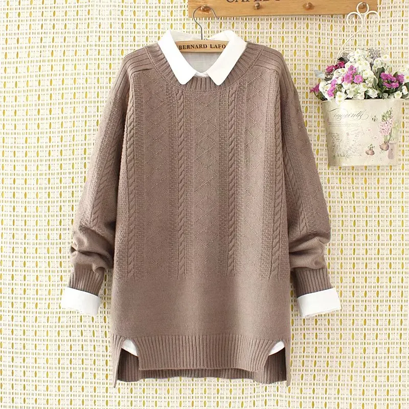 plus size winter women pullovers Criss-Cross sweater 2017 Knitted casual ladies oversize sweater wool female 4XL khaki pink