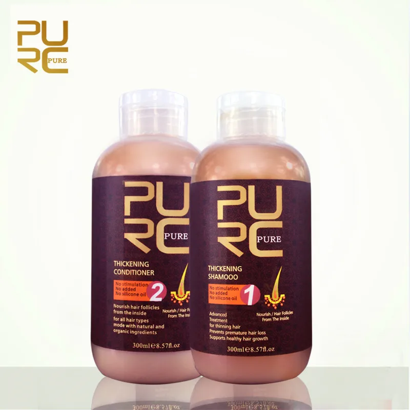 

2PCS PURC Professional Ginger Shampoo and Conditioner for Hair Growth Essence Liquid Anti Hair Loss Products, Fast Growth Dense