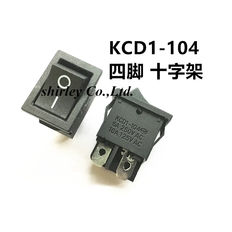 21x15 мм KCD1-104 кулисный переключатель лодки мощность коромысла 6A 250VAC KCD1 Черный 4 pin 2
