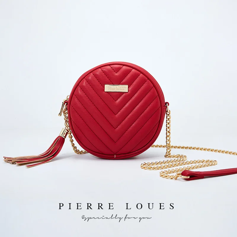 YIZHONG, круговой дизайн, модная женская сумка через плечо, сумки через плечо для женщин, кожаные сумки-мессенджеры, дамская сумочка, сумка - Цвет: red