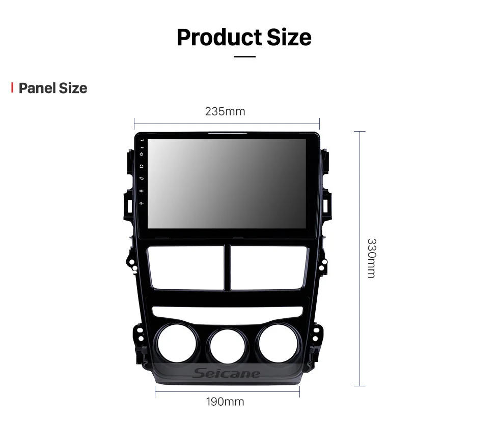 Top Seicane 2din Android 8.1 9 inch Car Radio GPS Head Unit For 2018 Toyota vios Manual Air Conditioner Bluetooth Multimedia Player 18