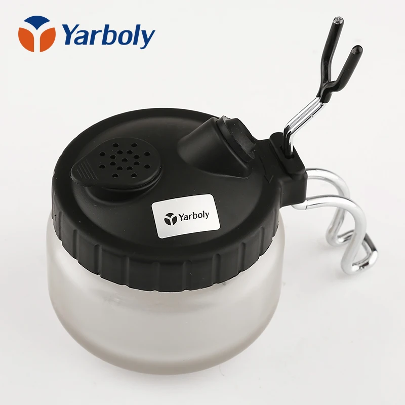 Airbrush Cleaning Pot Spray Gun Cleaner Stabilizer Glass Jar Bottles