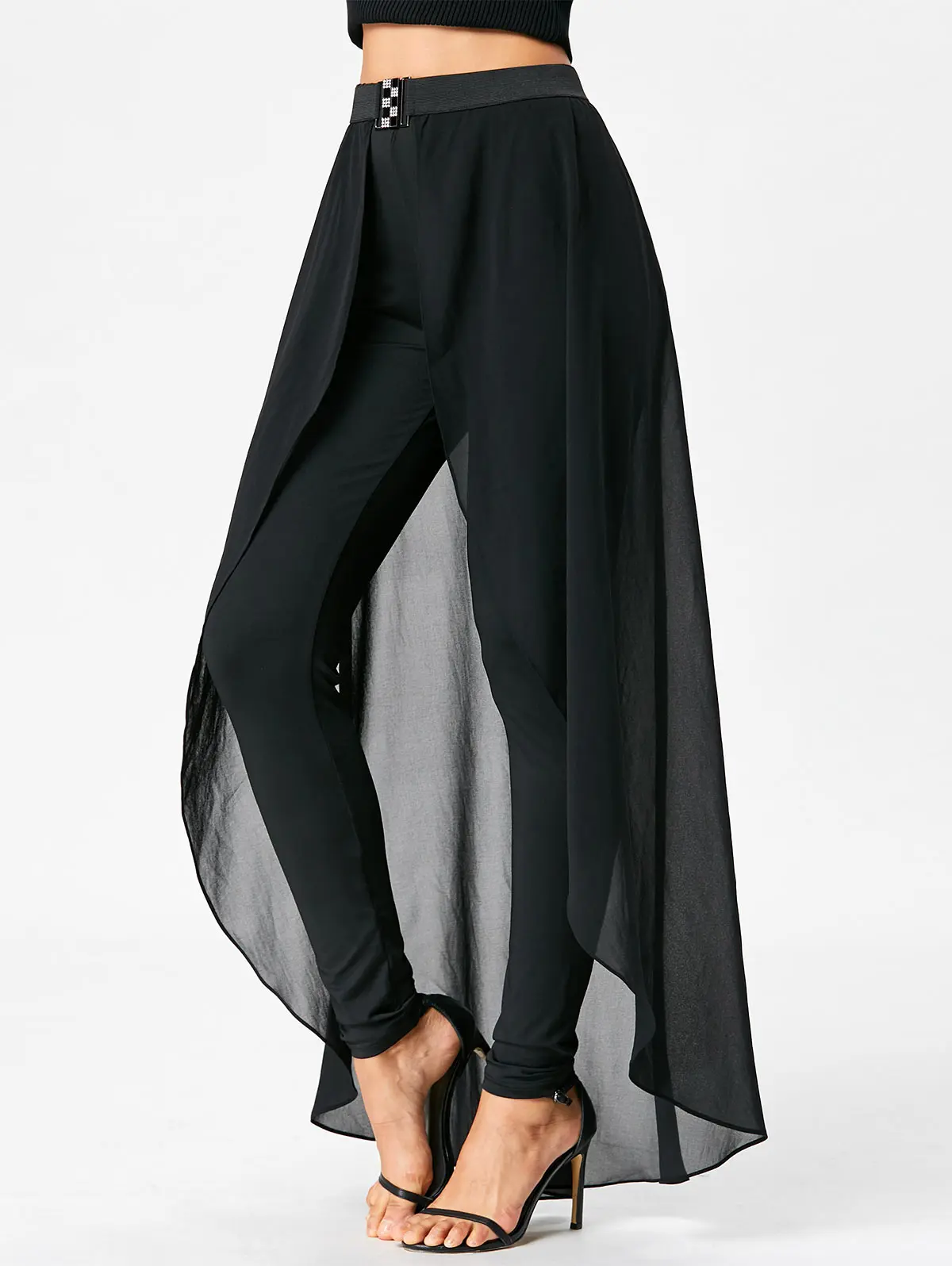 

Wipalo High Elastic Waist Slimming Pants With Skirt Autumn Women Clothing With Skirt Fashion Solid Pencil Pants Skirt Trousers