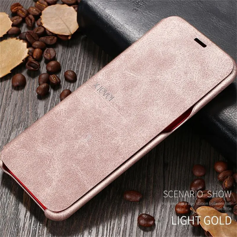 X Level роскошный классический кожаный чехол книжка в стиле ретро для Samsung Galaxy S9 S8 Plus