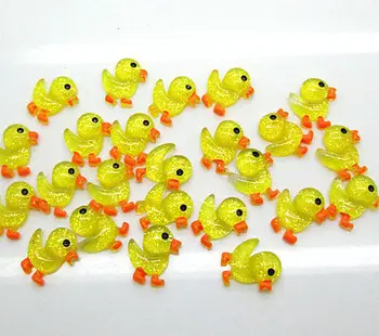 

50Pcs Resin Yellow Duck Decoration Crafts Flatback Cabochon Scrapbooking Fit Hair Clips Embellishments Beads Diy