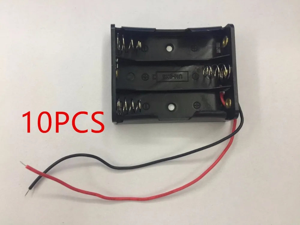 10Pcs double Wired Rectangle 3 x 3.7V 18650 Batterie Holder Case Portable Box