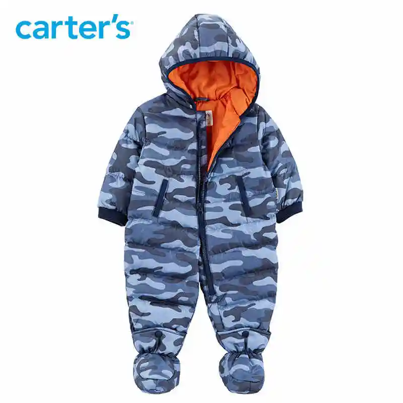 

Carters winter overalls baby boy snowsuit long hooded footies grey duck down warm Down thick jacket snow wear clothes CL218K53