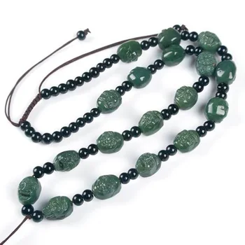 

Hetian stone ocean's 18 arhats necklace A cargo chain