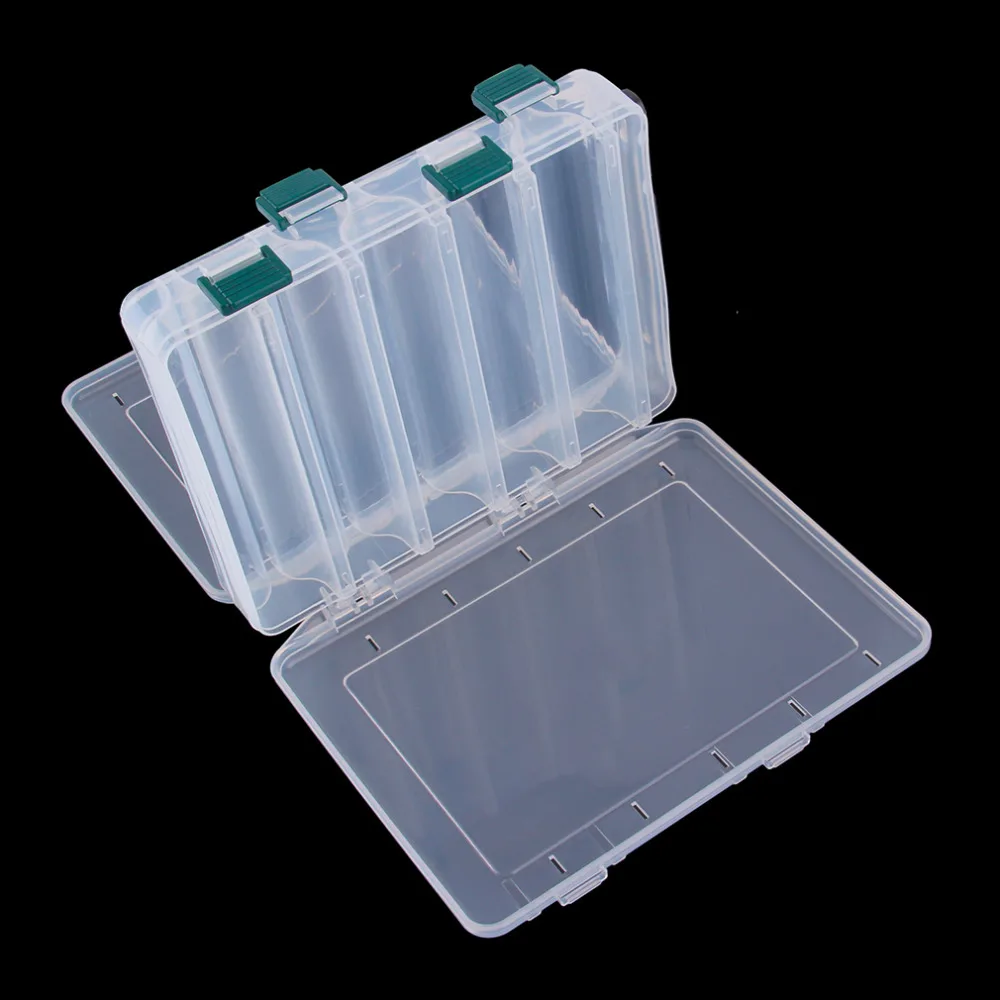 

10 Compartment Double Sided Fishing Lures Tackle Hooks Baits Case Storage Box 19.5*16.5*4.5cm Hot Sale