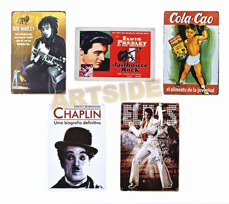 Poster Discount Movia Star Chaplin Retro Vintage Tin SignPlaques