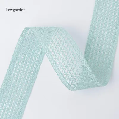 Kewgarden Wholesale 28mm Hollow Satin Ribbons Handmade Tape DIY Hair Bowknot Ribbon Packing Riband Webbing 20 Yards / lot - Цвет: Мятно-зеленый