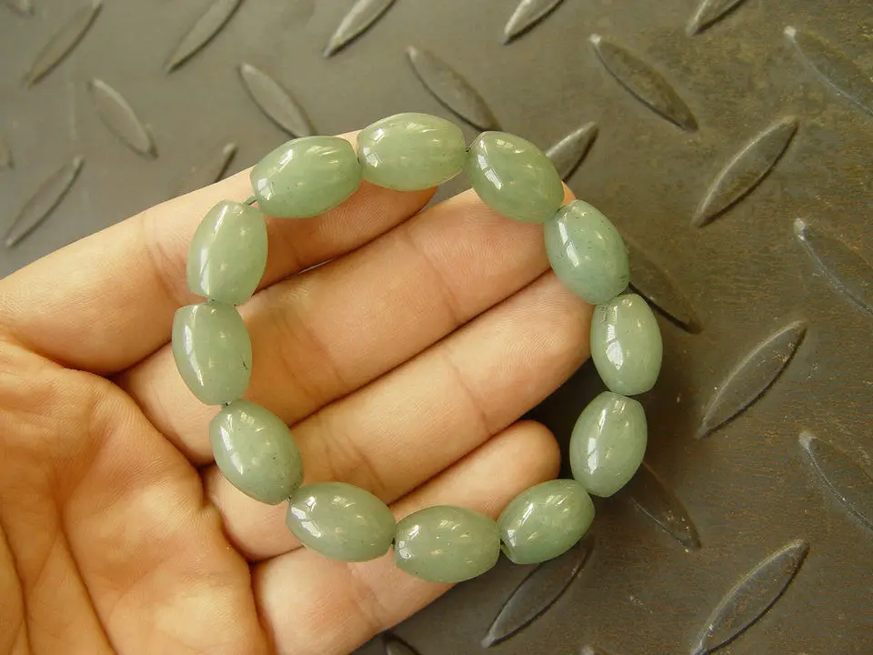 1Pcs Natural Aventurine DongLing stone Green 12mm Bead Beads Bangle