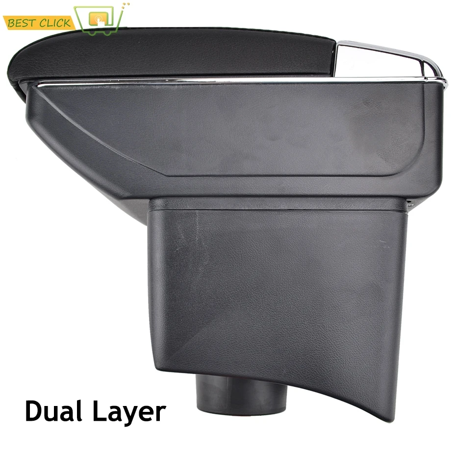 

For Volkswagen Polo Mk5 6R Vento 2010-2017 Dual Layer Armrest Arm Rest Center Centre Console Storage Box Tray 2012 2013 2014