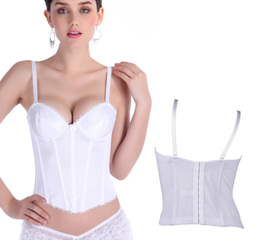 NEW vest white simple silk wedding underbust Sexy Waist Workout Cincher Body font b Shaper b
