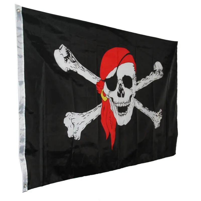 Череп крест Crossbones Jolly Роджер Карибские пиратские флаги баннер старый 90*150 см