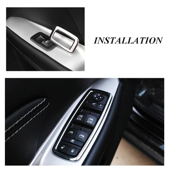 

JEAZEA 4Pcs ABS Chrome Door Window Switch Button Cover Trim Armrest Frame For Jeep Grand Cherokee Dodge Journey Chrysler 2014