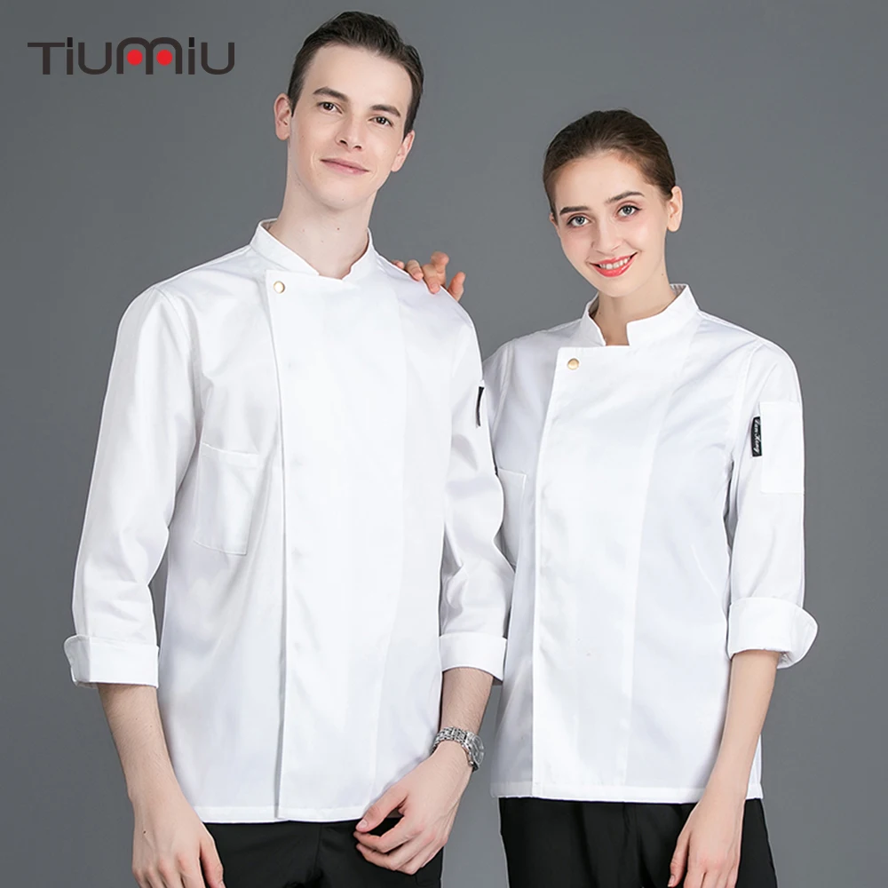 

New Arrival Chef Jacket Food Service Kitchen Baker Work Uniform Cooking Coat Restaurant Catering Hotel Cook Wear Overalls