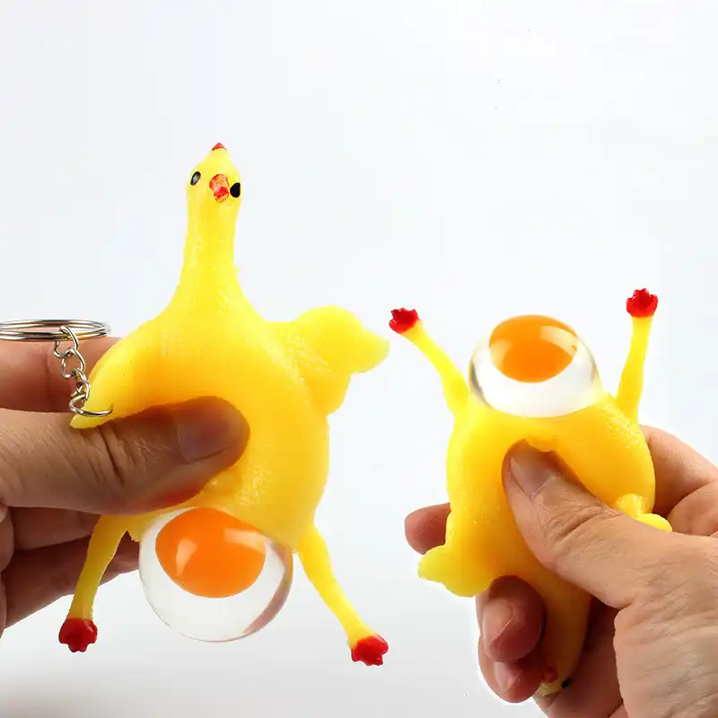 Galinhas Poedeiras de Ovos engraçado Chaveiro Bugigangas Espremendo Toy Presentes do Aniversário Dos Miúdos Favores Do Partido Prank Piadas Brinquedos Apaziguador do esforço de Ventilação brinquedo