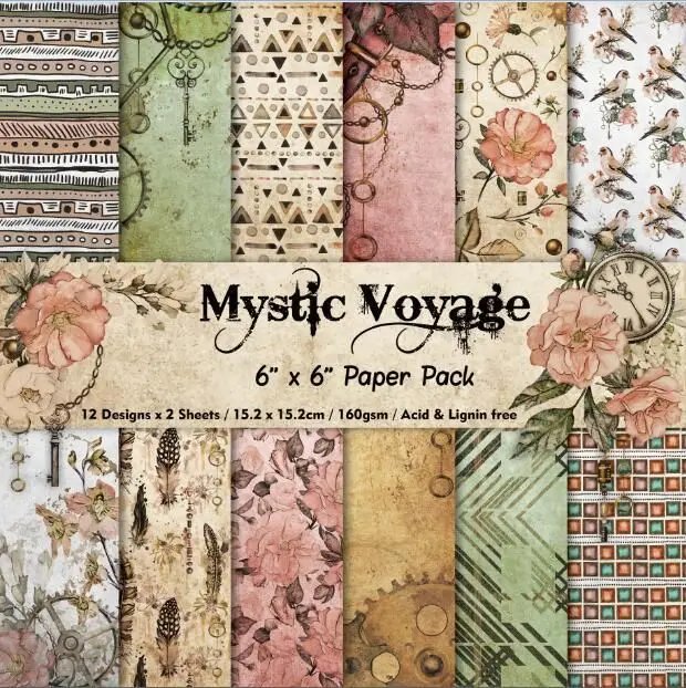 Cheap  DIY MYSTIC VOYAGE Scrapbooking paper pack of 24sheets handmade craft paper craft Background pad Cheap  DIY MYSTIC VOYAGE Scrapbooking paper pack of 24sheets handmade craft paper craft Background pad