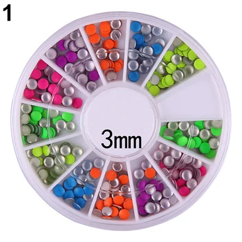 

2019 New Mixed Color 6 Colors Multi-size 2-3mm Neon Rivet Round Metal Stud Rhinestone Nail Art DIY Decoration 6F8O