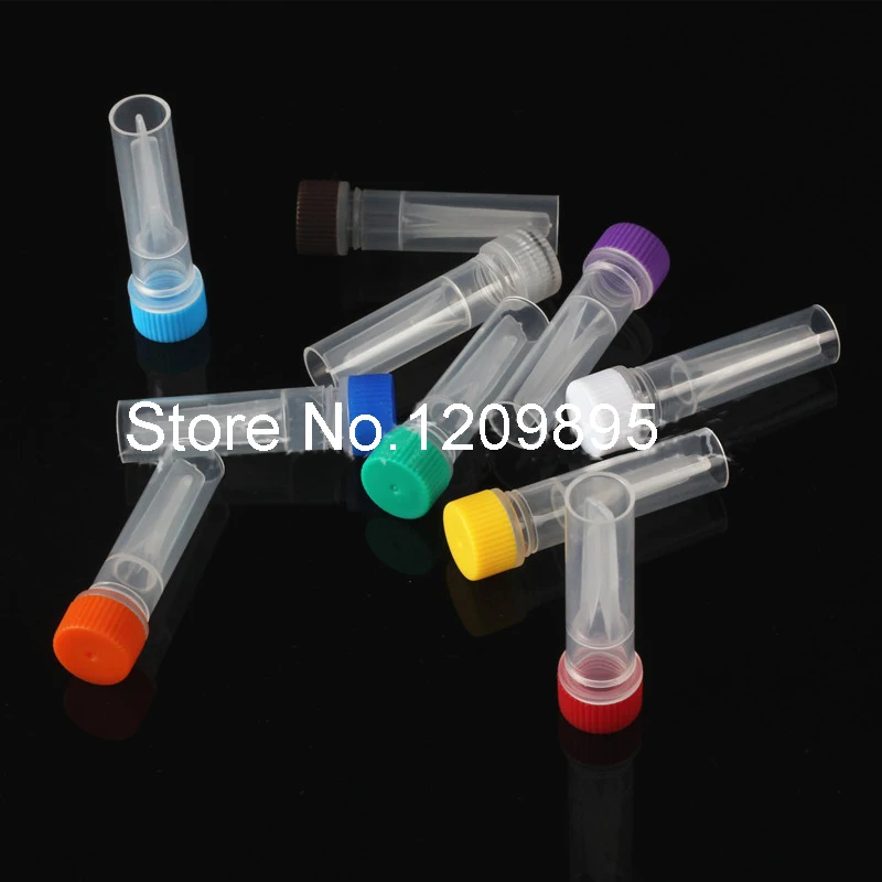 

500pcs 0.5ml Plastic cryovial Screw mount cryogenic vials flat bottom can stand Laboratory test tube with silica gel washer