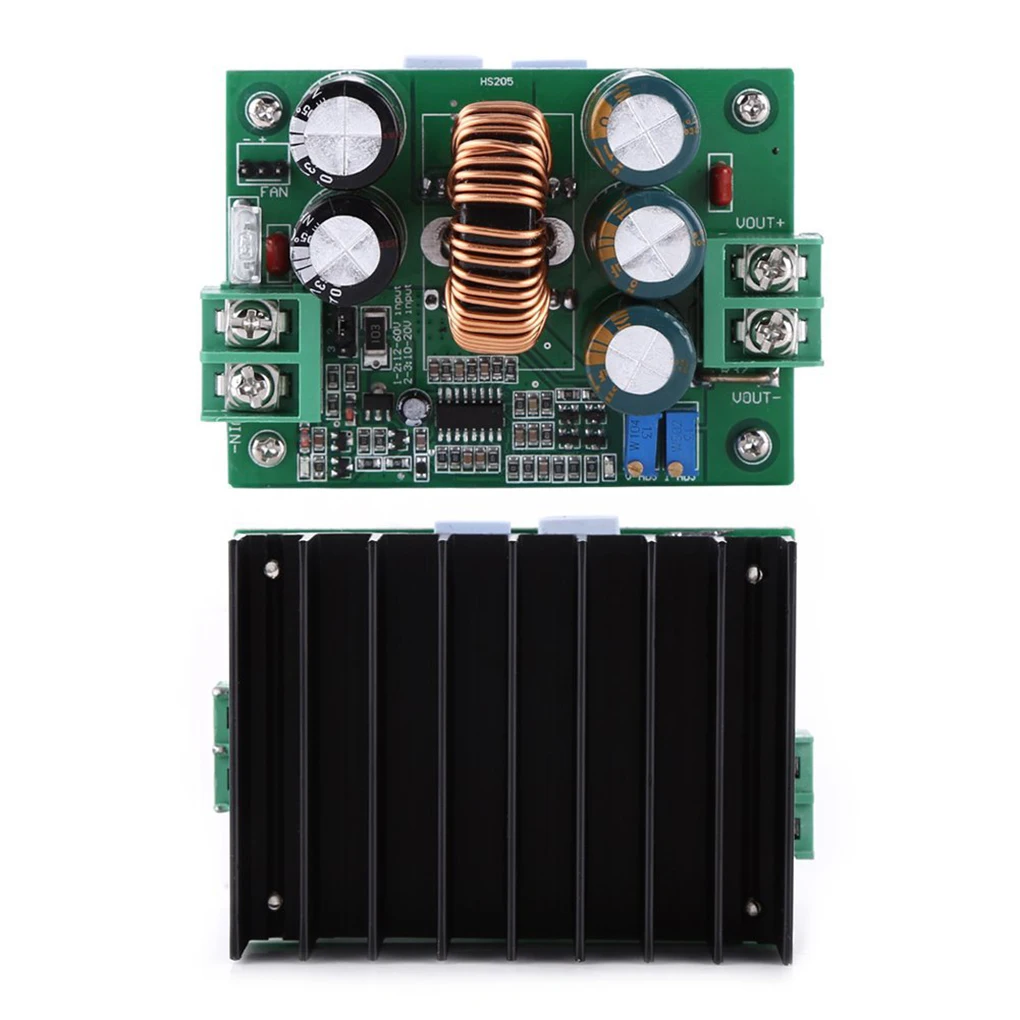 

1200W 20A DC Converter Boost Step-up Power Supply Module IN 10-60V OUT 12-80V On-board Regulator
