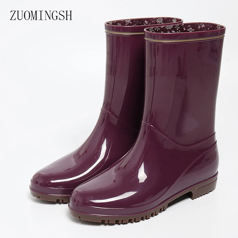 New  PVC fashion rain boots women boots slip-proof lightweight water shoes rubber shoes