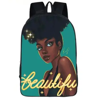 

16inch Black Girl Backpack Printed School Bags for Girls Bookbag Children Gift Customized