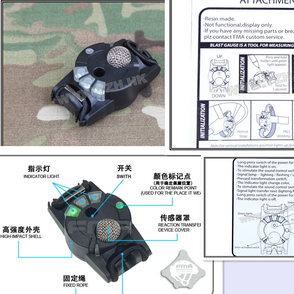 

FMA Voice Activated Reaction Transfer Device 3 Modes Outdoor Army Airsoft Tactical Military 1018 Helmet accessories