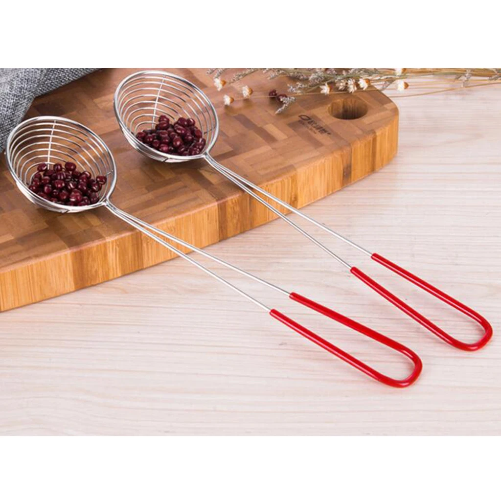 MagiDeal Hot Pot Strainer Ladle Kitchen Tools Mesh Stainless Steel Skimmer Food Oil for fries fish vegetables meats Utensils