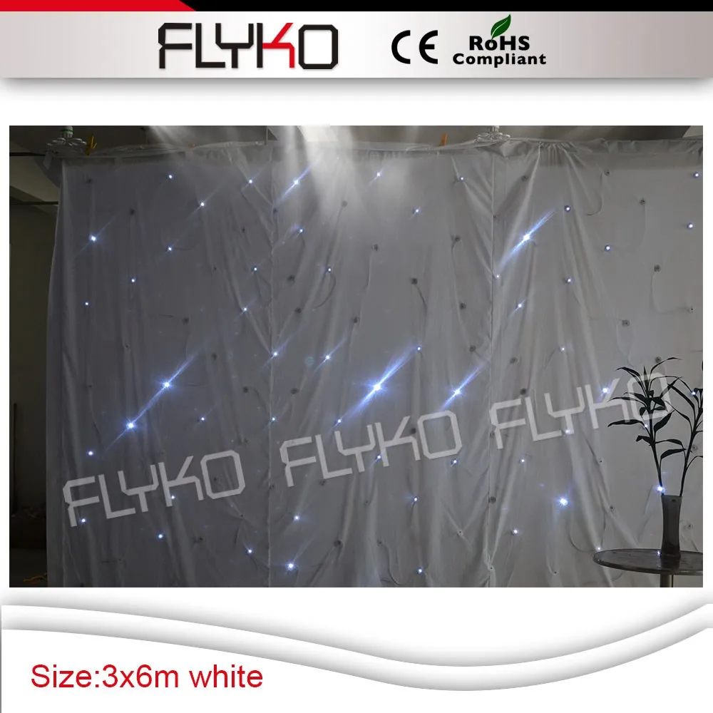 

white cloth white leds 3x6m disco light high quality wedding decorations