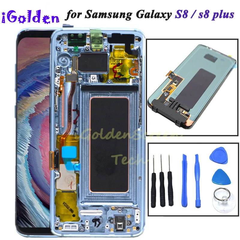 ЖК дисплей с рамкой для Samsung S8 сменный SAMSUNG Galaxy Plus G955 G950 G950F сенсорным экраном и