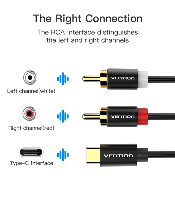 Cavo Audio 3 In 1 RCA - Da Lightning, USB-C E Jack 3.5mm A 2 RCA, Per Telefono, Tablet, Amplificatori - Foto 4