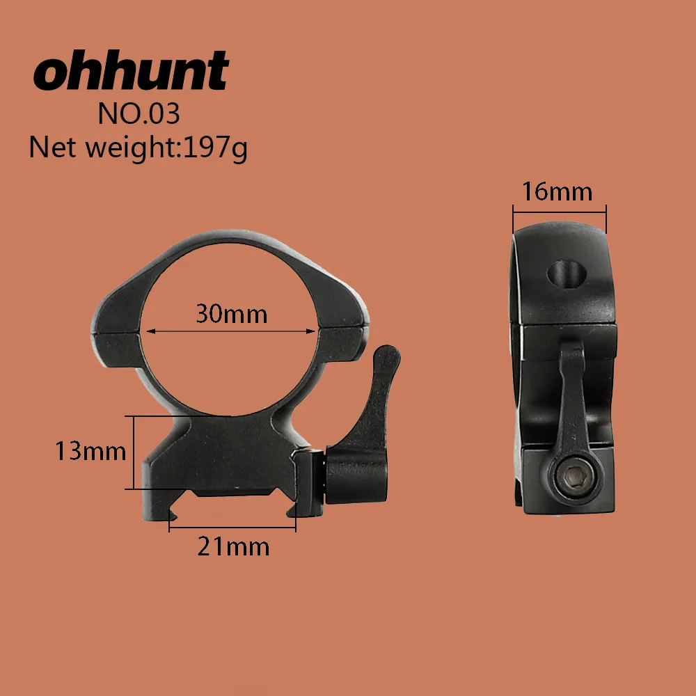 Montagens para Caça Ohhunt Tático Polegada ou 30mm Aço Liberação Rápida Picatinny Weaver Anéis Riflescope Rifle Escopo 1 25.4mm 12 Acessórios e suporte de extensão