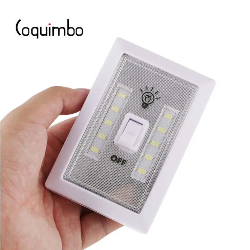 Coquimbo 10* SMD СВЕТОДИОДНЫЙ шкаф переключатель ночной Светильник Беспроводной магнитный настенный светильник используется 3* AAA батарея аварийный беспроводной ночной Светильник