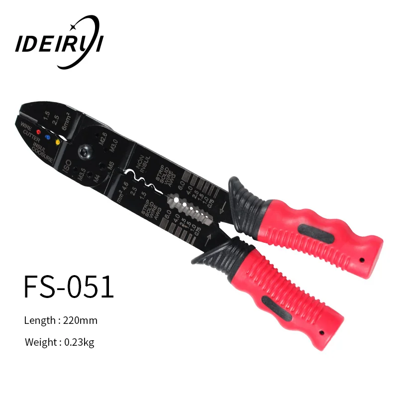 

Practical Multi-functional Crimping Pliers Wire Stripper for Electrician Tools Cutting For cutting/stripping/Crimping