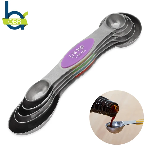 Special Price OBR 5Pcs/Set Stainless Steel Measuring Spoons Coffee Teaspoons Baking Spice Measuring Spoons Cooking Spice Measuring Utensil