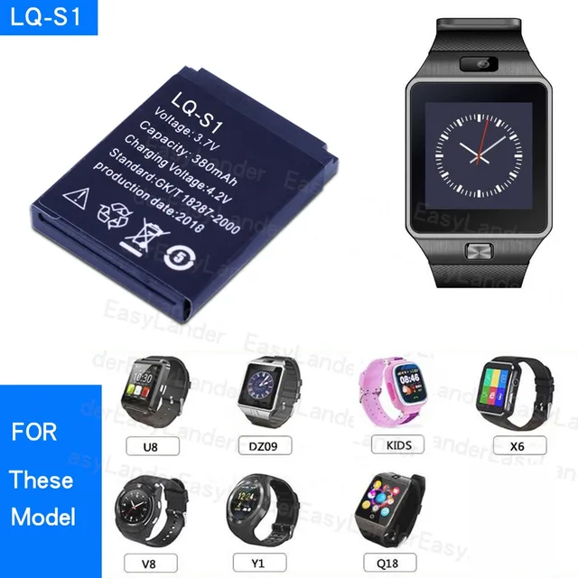 Durable Smart Watch Battery 1Pcs LQ S1 AB S1 3.7V 380mAh lithium