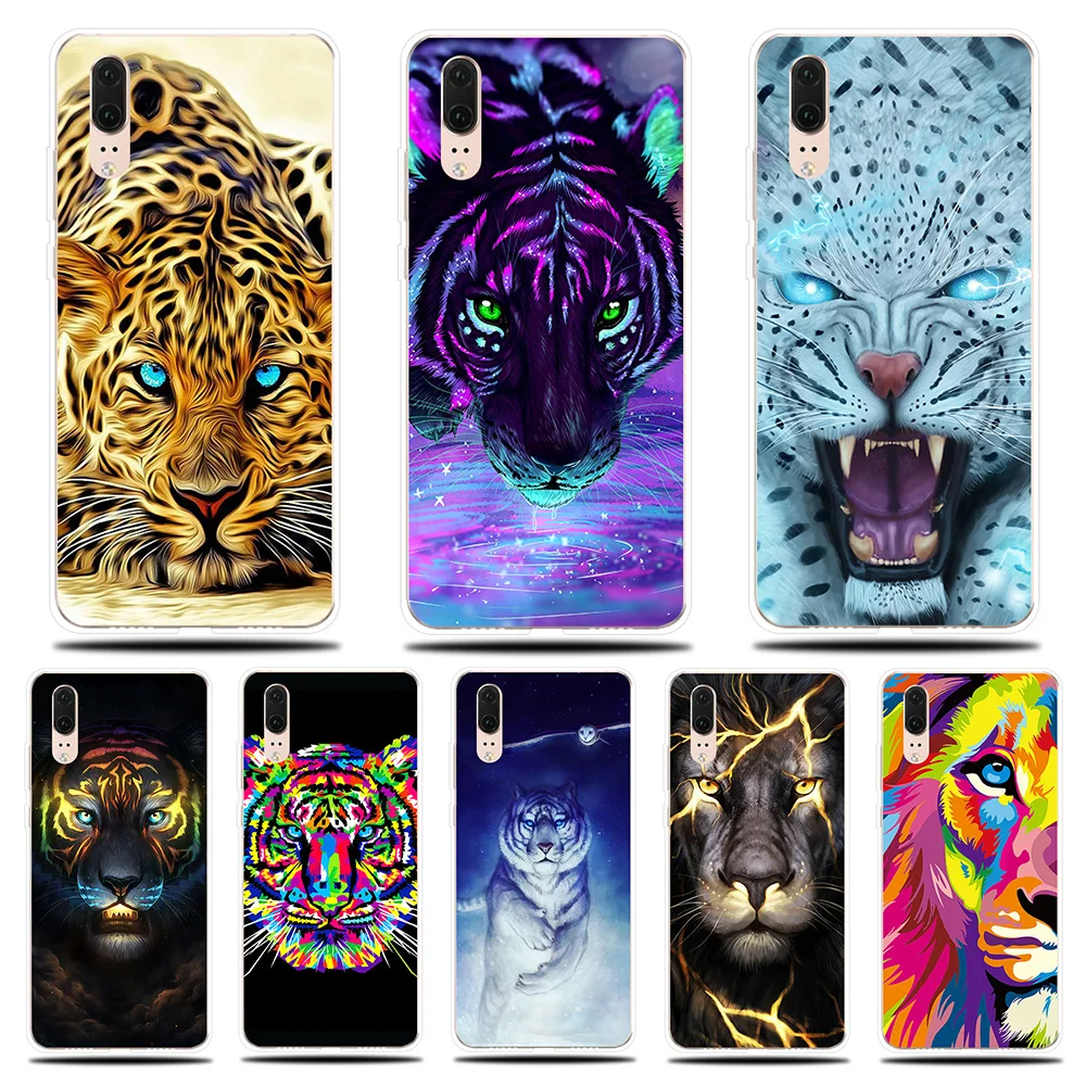 Силиконовый чехол для телефона Cheetah Tiger Lion Huawei P8 P9 Lite 2017 P Smart 2019 мягкий P10 P20 P30 Pro |
