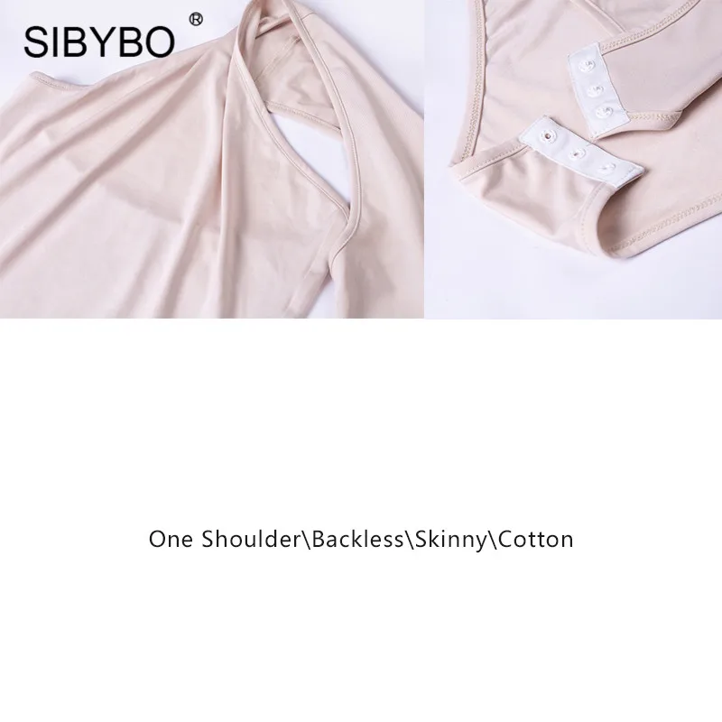 Женский хлопковый боди Sibybo Осенний Облегающий комбинезон с длинным рукавом и