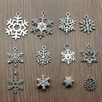 

15pcs Antique Silver Color Snowflake Charms Pendants For Bracelets Christmas Charms Snowflake Snowflake Charms