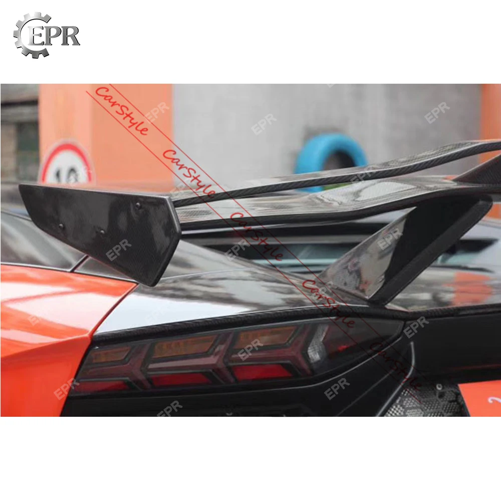 Углеродного волокна заднего крыла для губ LAMBORGHINI Aventador LP700 сглаживатель перепадов напряжения Стиль Тип 3 карбоновый спойлер GT обвес тюнинг Накладка аксессуары