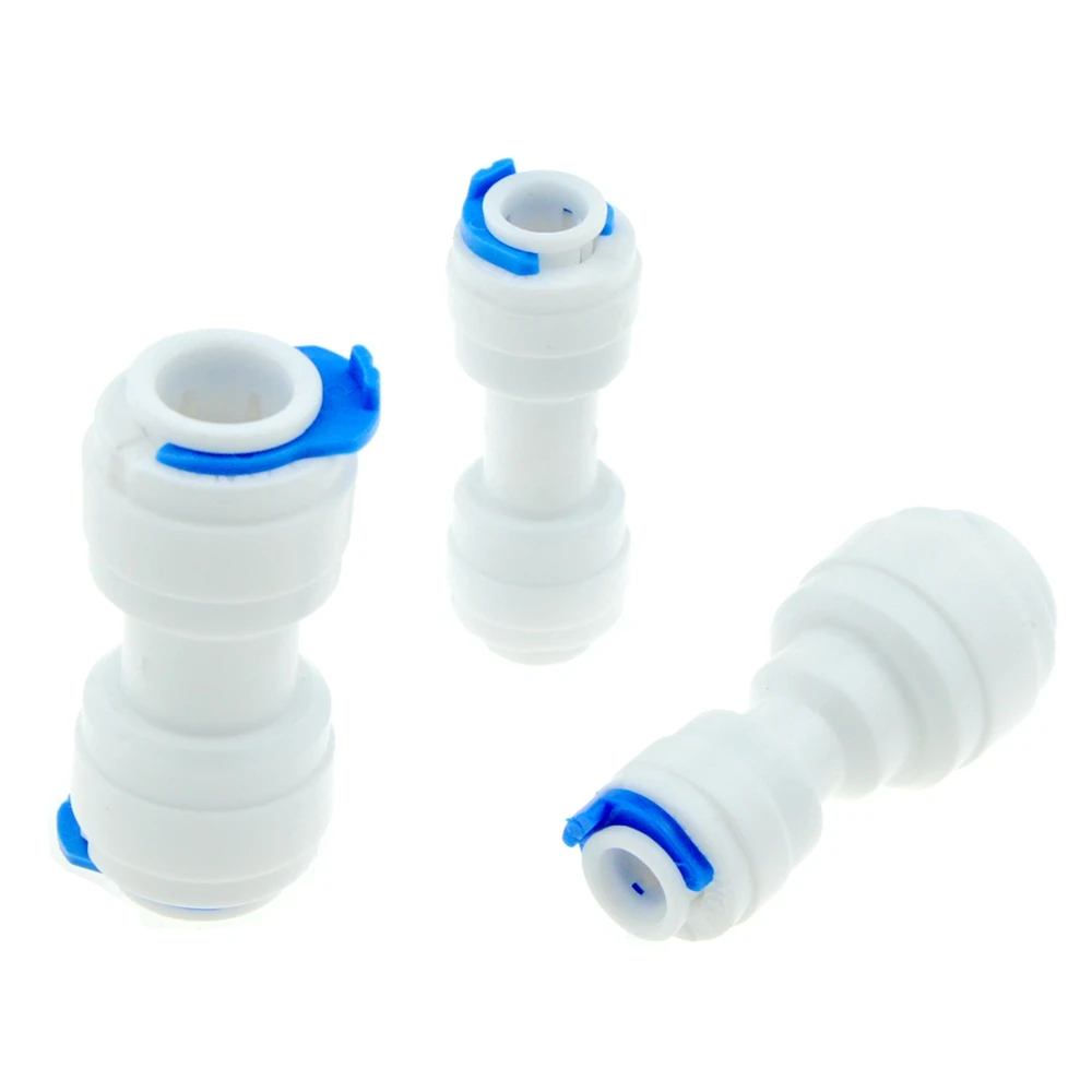 

RO Water System Equal Straight 1/4" 3/8" Hose Connection Coupling Reducing Plastic Quick Pipe Fitting Reverse Osmosis Connector
